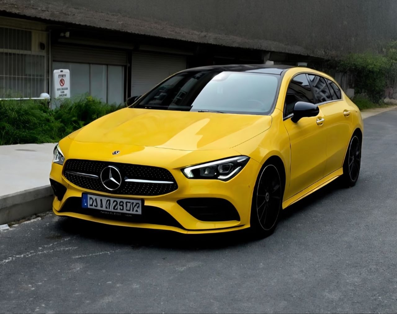 Yellow Mercedes CLA